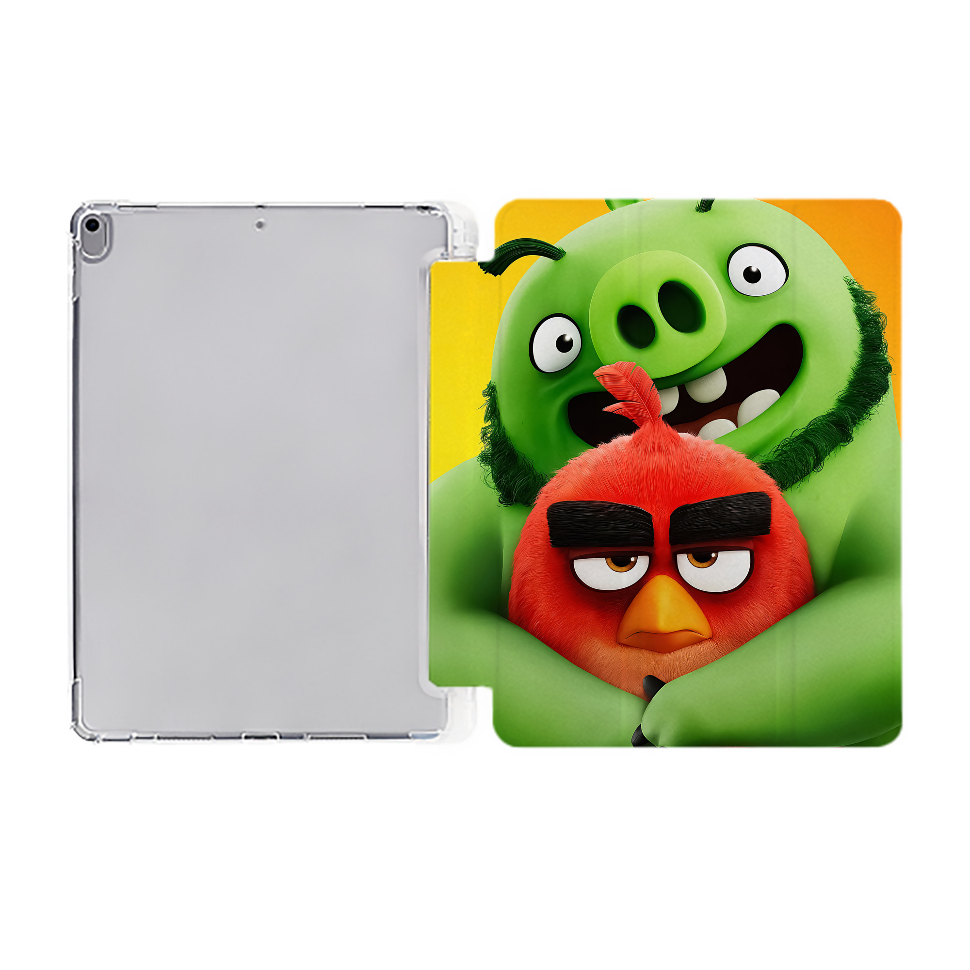 （画像用） Angry Birds アングリーバード IPad ケース ペン収納付き 三つ折りスタンド PUレザー×シリコン 対応機種9.5/10.5/10.9インチ